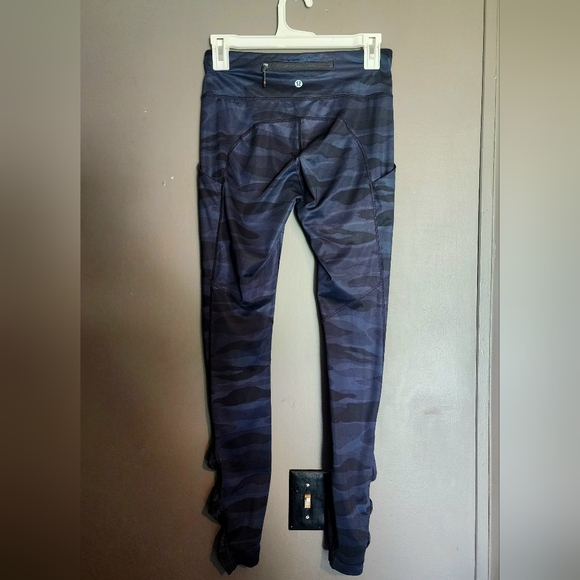 Lululemon speed wunder tight blue camo leggings size 4 athletic workout w/pocket - Picture 9 of 16